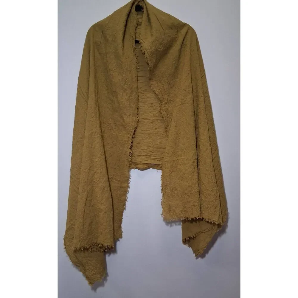 Cos womens mustard yellow crinkled scarf wrap spring summer cotton